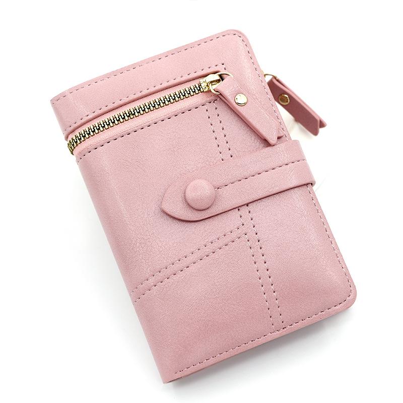 Women's Classic Vintage Style Short Wallet, Leather Card Holder, Coin Purse, Clutch Bag