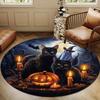 Halloween Kitten and Ghost Print Round Carpet