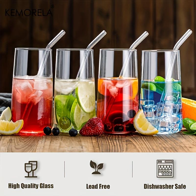 6PCS Highball Glass Whiskey Coffee Cup With Straw 15.5 Oz Juice Drinking Glasses Suitable For Cocktail Beer Glass Drinkware Set
