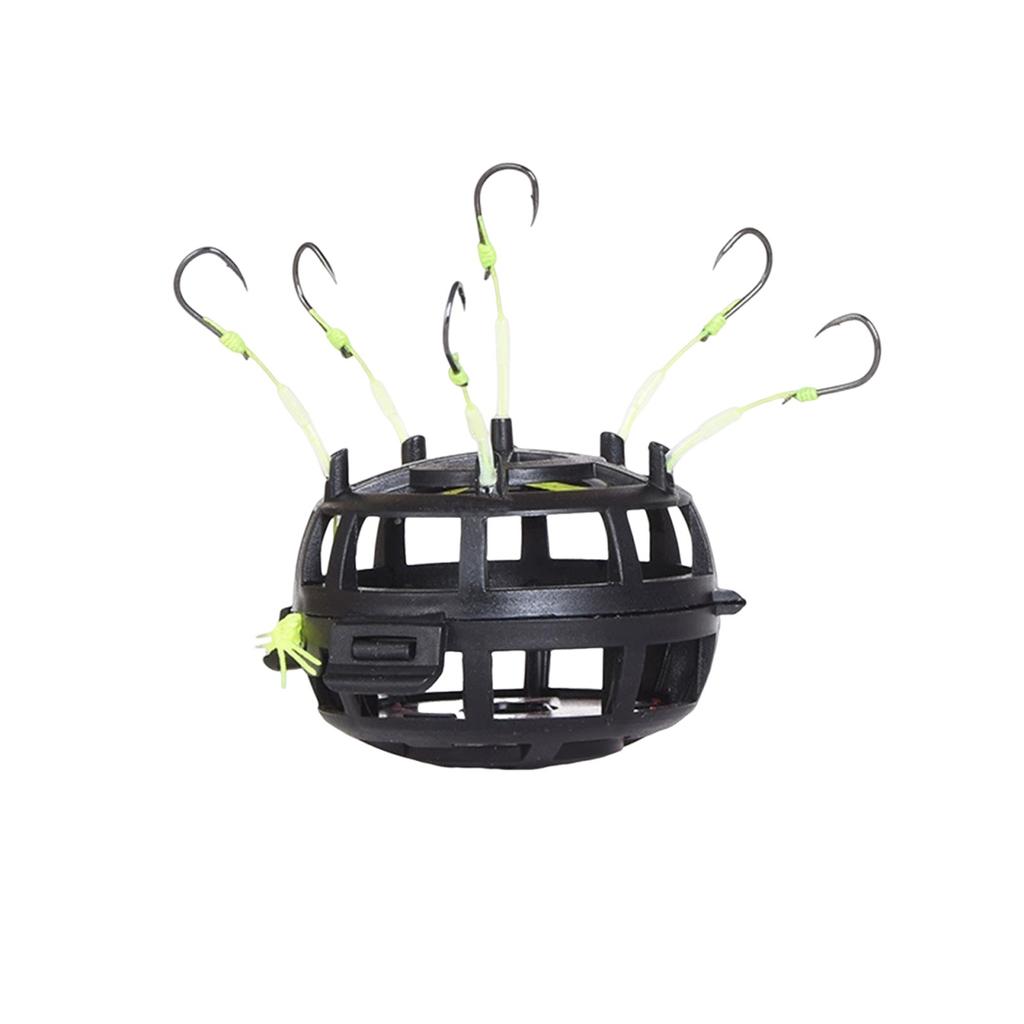 360° Floating Cage Fishing Hook, Spring Fish Feeder With Holder, Fishing Tool Fishing Feeder Fishings Cage Hook Rigs Set