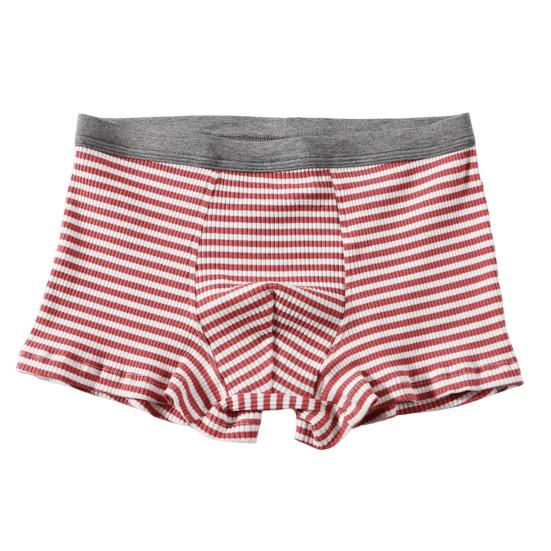 Men Boxer Underwear with U-Convex Design 3D Fit Comfortable Elastic Waistband Horizontal Stripes Shorts