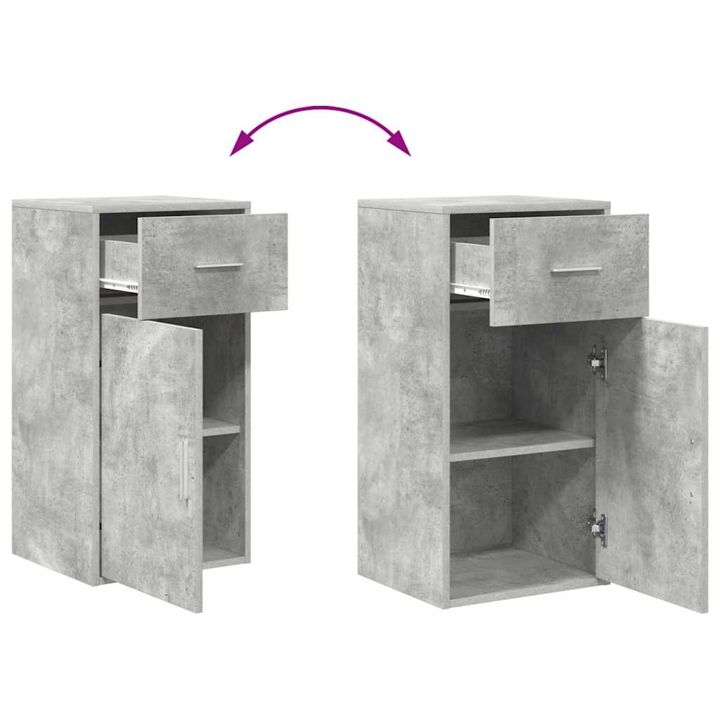Sideboard with Drawers Concrete Grey 38 x 34 x 75 cm