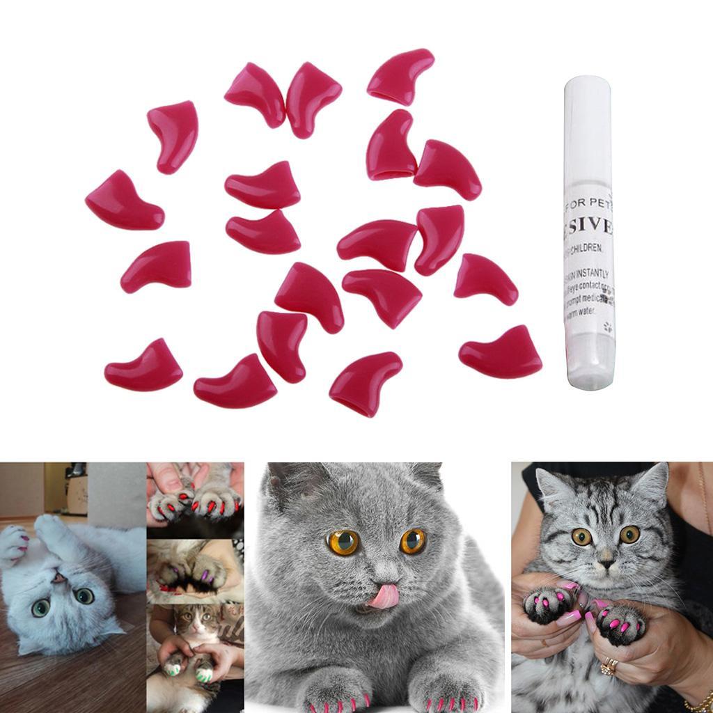 20Pcs Domestic Animal Sheath Pet Nail Covers Protect Small Nails