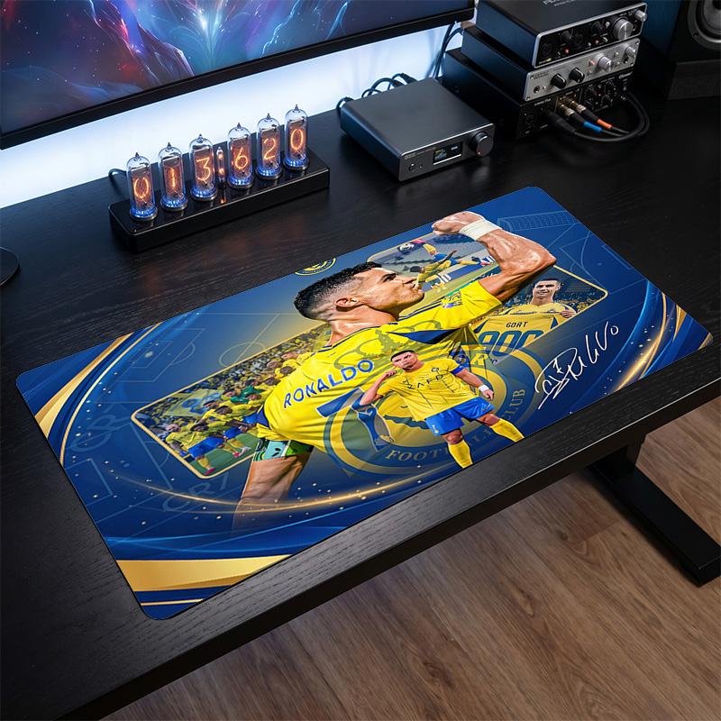 Podkładka pod mysz z herbem Cristiano Ronaldo, Rozszerzona antypoślizgowa gumowa mata na biurko do gier, biura, laptopa, Prezent dla fana