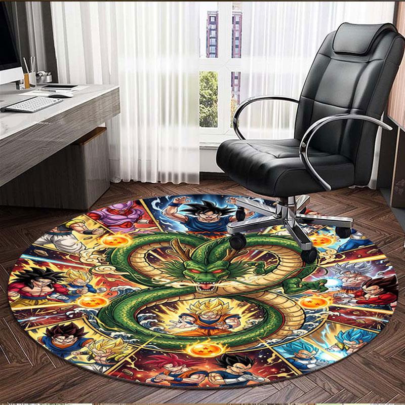 Dragon Ball Print Round Rug, Washable Floor Carpet, For Entryway Dorm Laundry Room Office Study, Home Decor Birthday Christmas Gift