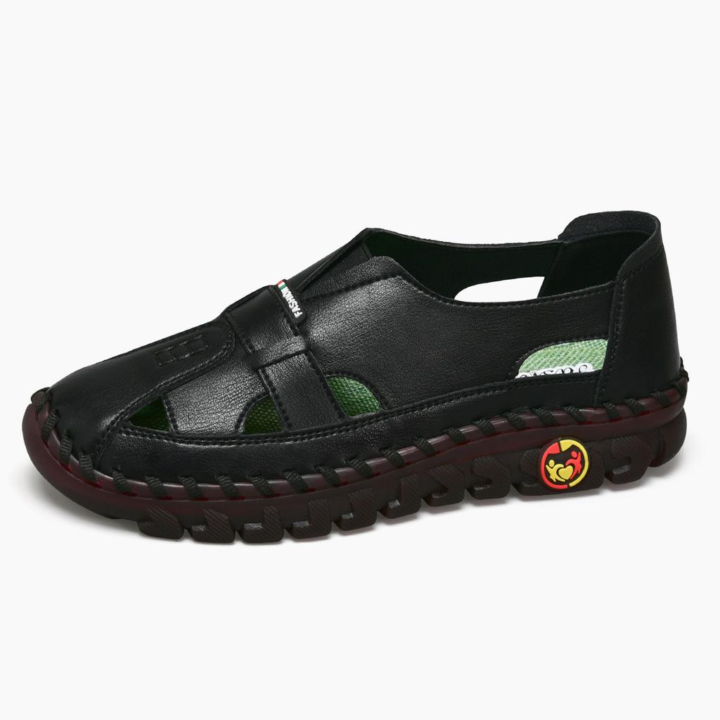 2025 popular hand-stitched women's shoes beef tendon soft-soled mother shoes flat-soled sandals single shoes casual shoes