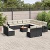 VidaXL Garden Lounge Set with Cushions 14 Pcs, Patio Sofas, Patio Furniture Set, Outdoor Furniture, Black 3257148