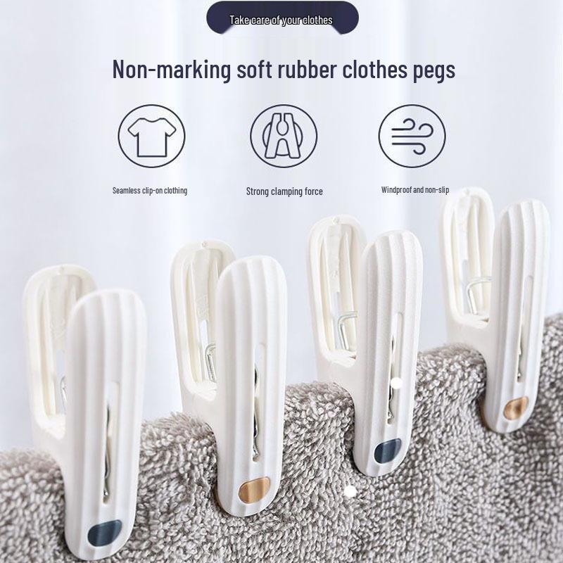Windproof Traceless Clothes Pegs: Plastic Clips for Drying Clothes, Socks, and Bed Sheets