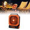 Solar Camping Fan 4 Speeds 3 Light Modes 7800mAh Battery Rechargeable Portable Fan with Timer and Compass