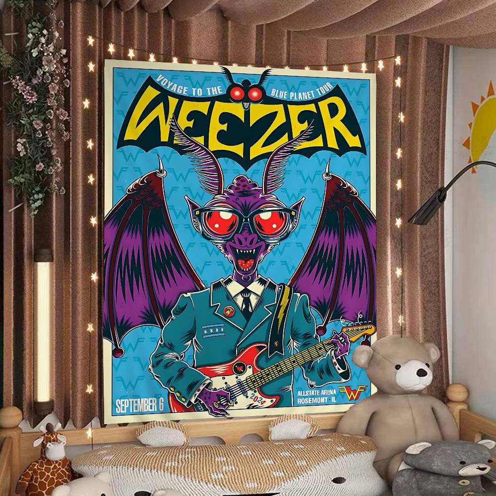 Music Band Retro W-weezerS Vintage Colorful Tapestry Wall Hanging Hanging Tarot Hippie Wall Rugs Dorm Wall Art Decor