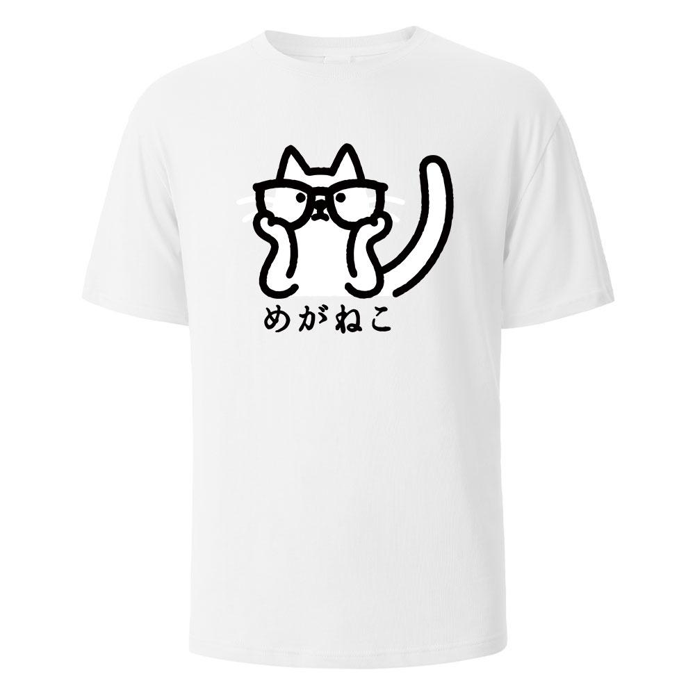 A Cat With Glasses Graphic Printed Mens TShirts 100 Cotton Breathable Comfortable Tops For Men Summer harajuku Men Clothing S
