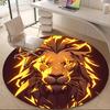1pc Lion Flame Office Round Area Rug,  Mat Suitable ForOffice, Under Office Chairs Bedroom Living Room Home Decor, Room Deco