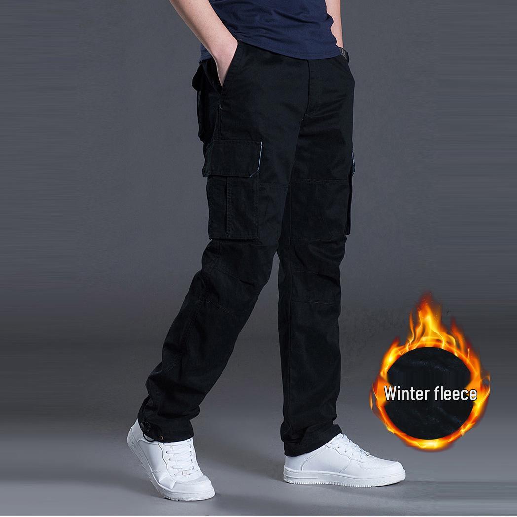 

Мужские брюки карго из чистого хлопка с флисовой подкладкой - Свободный крой для зимнего тепла S