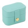 Mini Ring Storage Box PU Leather Small Jewelry Box Organizer Small Travel Earring Case Blue