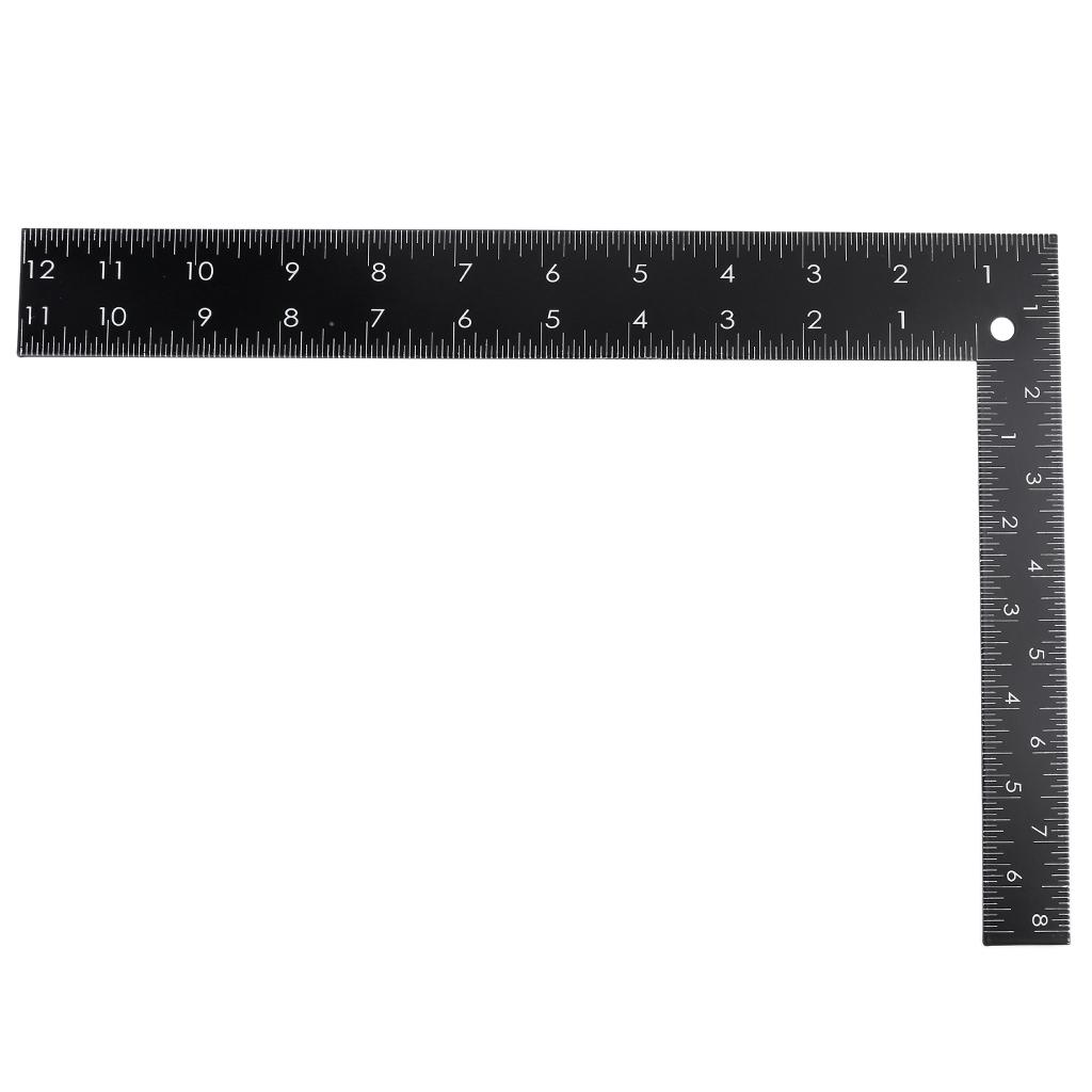 Metal L-Square Shape Ruler Curve Sewing Measure Professional Framing Square Ruler Black for Carpenter Tailor DIY Sewing