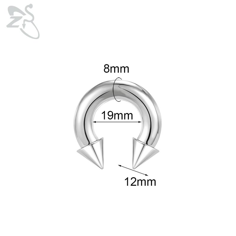 ZS 1 PC 00/0/2/4/6/8G Spike Edelstahl Nasenring für Männer Frauen Punk Großspur Septum Piercings Spike Ohr Flesh Expander