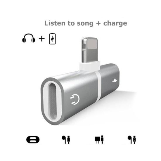 Mini Portable 8Pin Headphone Jack Adapter Charge Audio Converter for iPhone