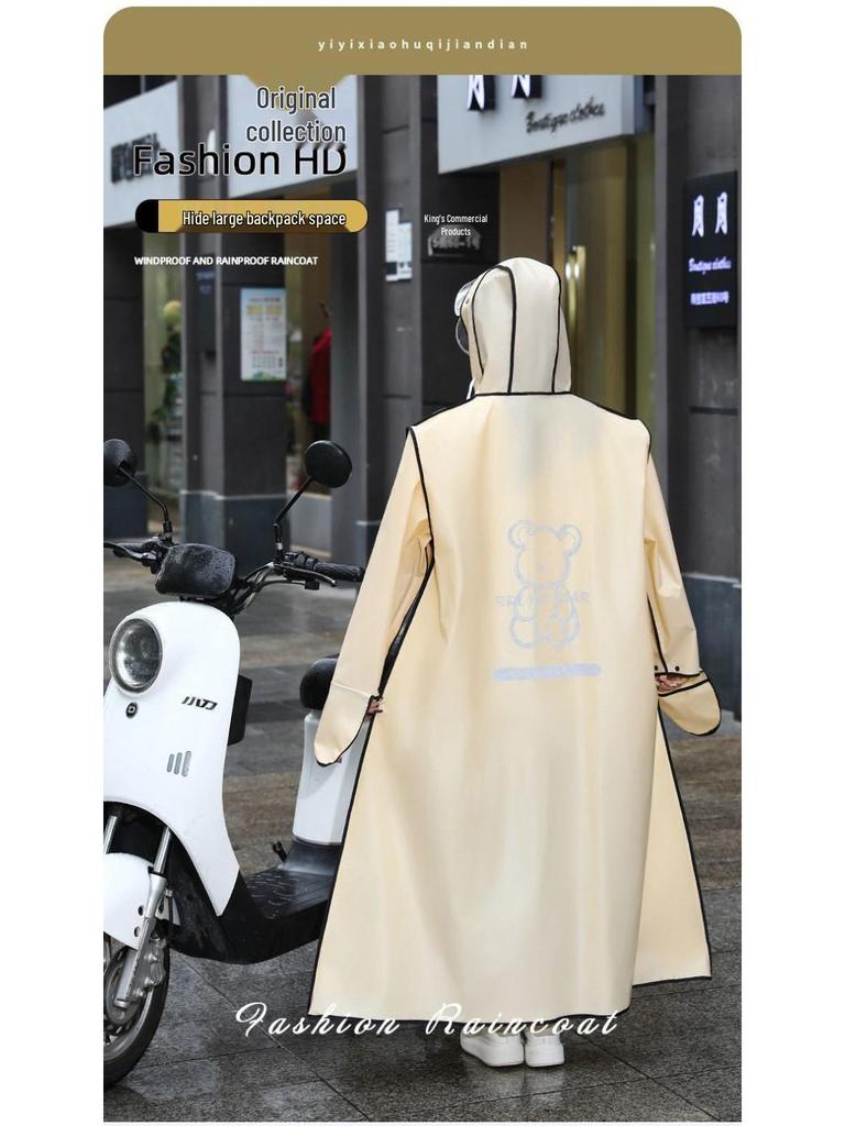 Unisex Full-Body Raincoat for Electric Vehicles with Transparent Brim