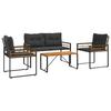 Garden Furniture Set with Cushions 4 Pcs Light Grey