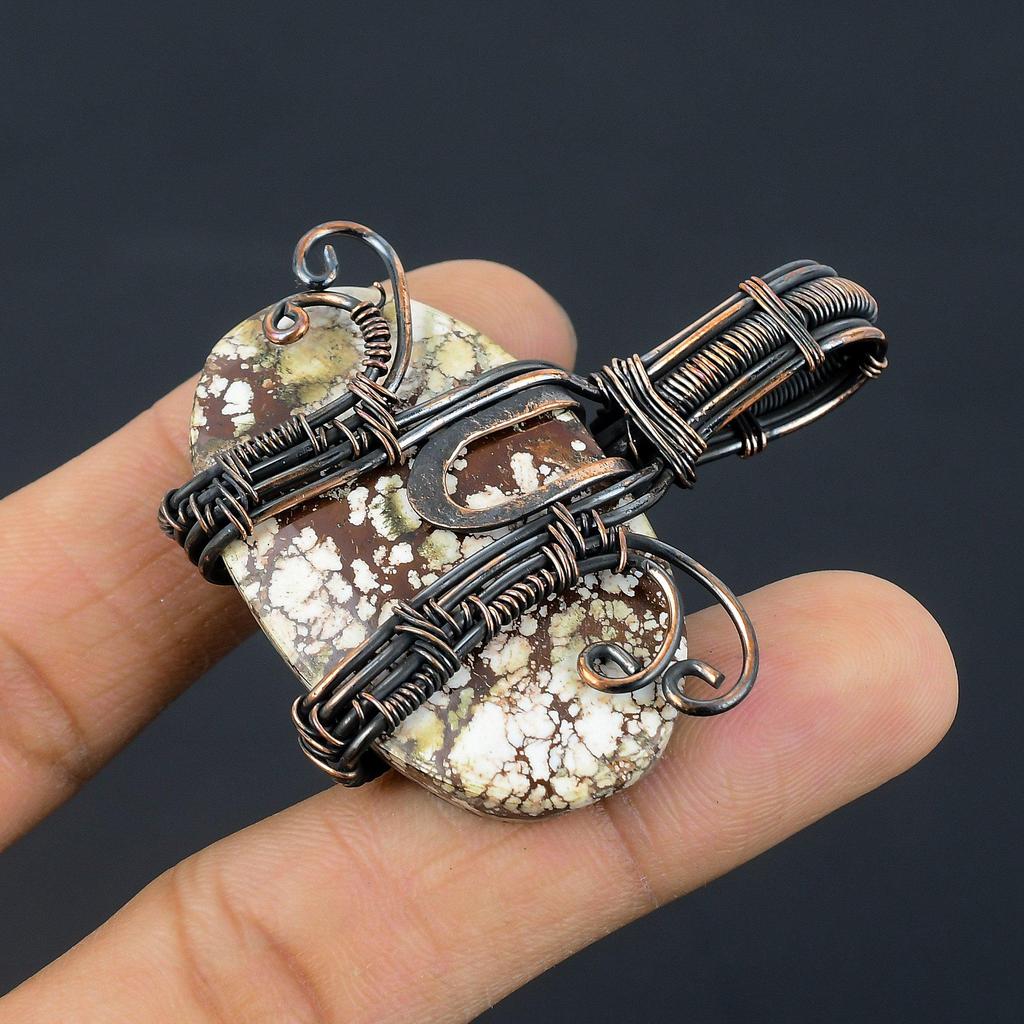 Wild Horse Pendant Gemstone Jewelry, 999 Copper Wire Wrapped Handmade Pendant, Latest Design Jewelry