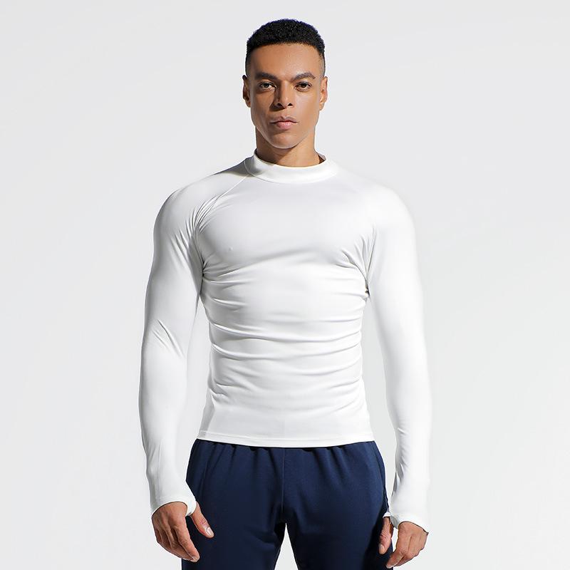 Herren Schnelltrocknendes Elastisches Langarm-Sport-T-Shirt für Laufen und Basketball - Frühling/Herbst.
