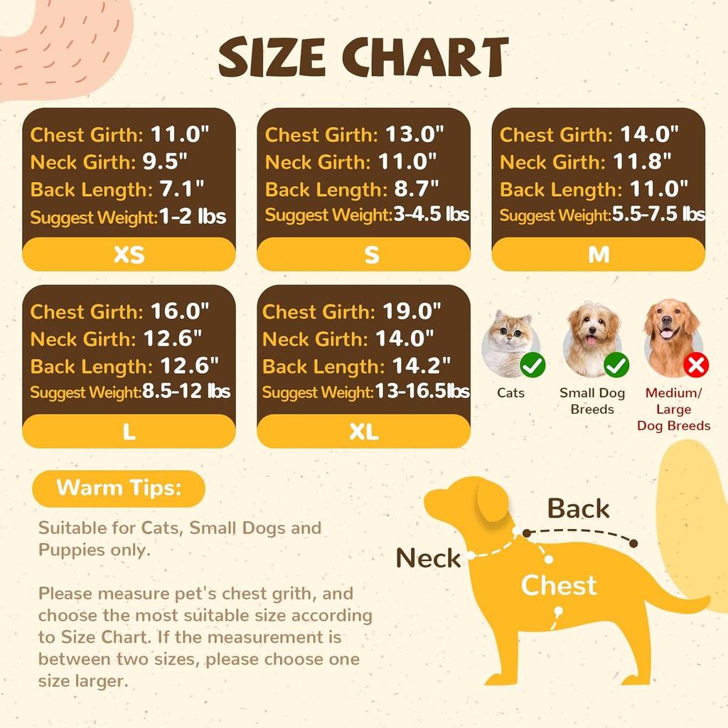 Small Dog Hoodie Soft Fleece Lined Pullover Winter Warm Pet Sweater with Cute Bear Ear Hood for Puppy Cat Chihuahua Pomeranian Yorkie Brown Size