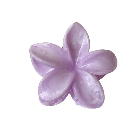 

Hair Claw Flower Shape Stable Grip Summer Back Head Hair Clip Vibrant Color Non-Slip Shower Hair Claw Hair Accessories H