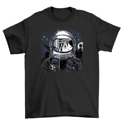 Camiseta Astronauta Caçador de Espaço - Explore o Cosmos com Estilo! 100% Algodão, Uni Engraçado