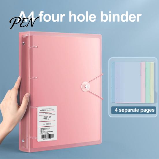 A4 Document Organizer Ring Binder with Folder, PP Waterproof Organizer, Paper Morandi Color File Keeper Large Capacity Expanding Folder for Office And