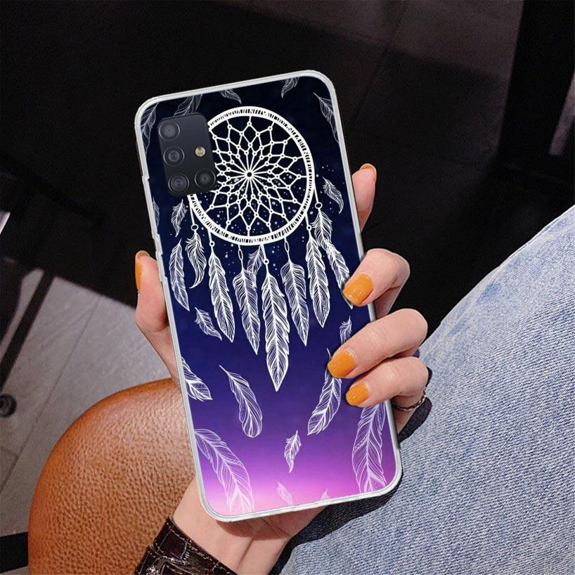 Retro Feather Dreamcatcher Phnoe Case for Samsung Galaxy A12 A22 A32 A42 A52 A51 A50S A20S A10S A41 A31 A21S A40 A30S A20E A71 A