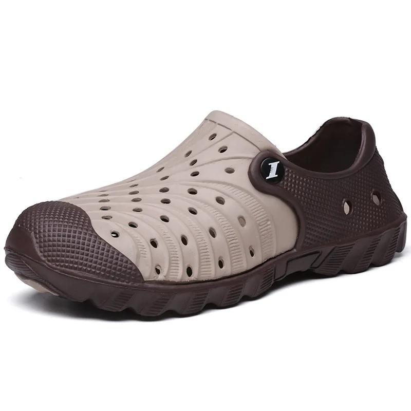Summer Sports Men's Hollow Sandals Casual Beach Shoes Comfortable Breathable Sandals Comfortable Eva Soft Sole Unisex Slippers