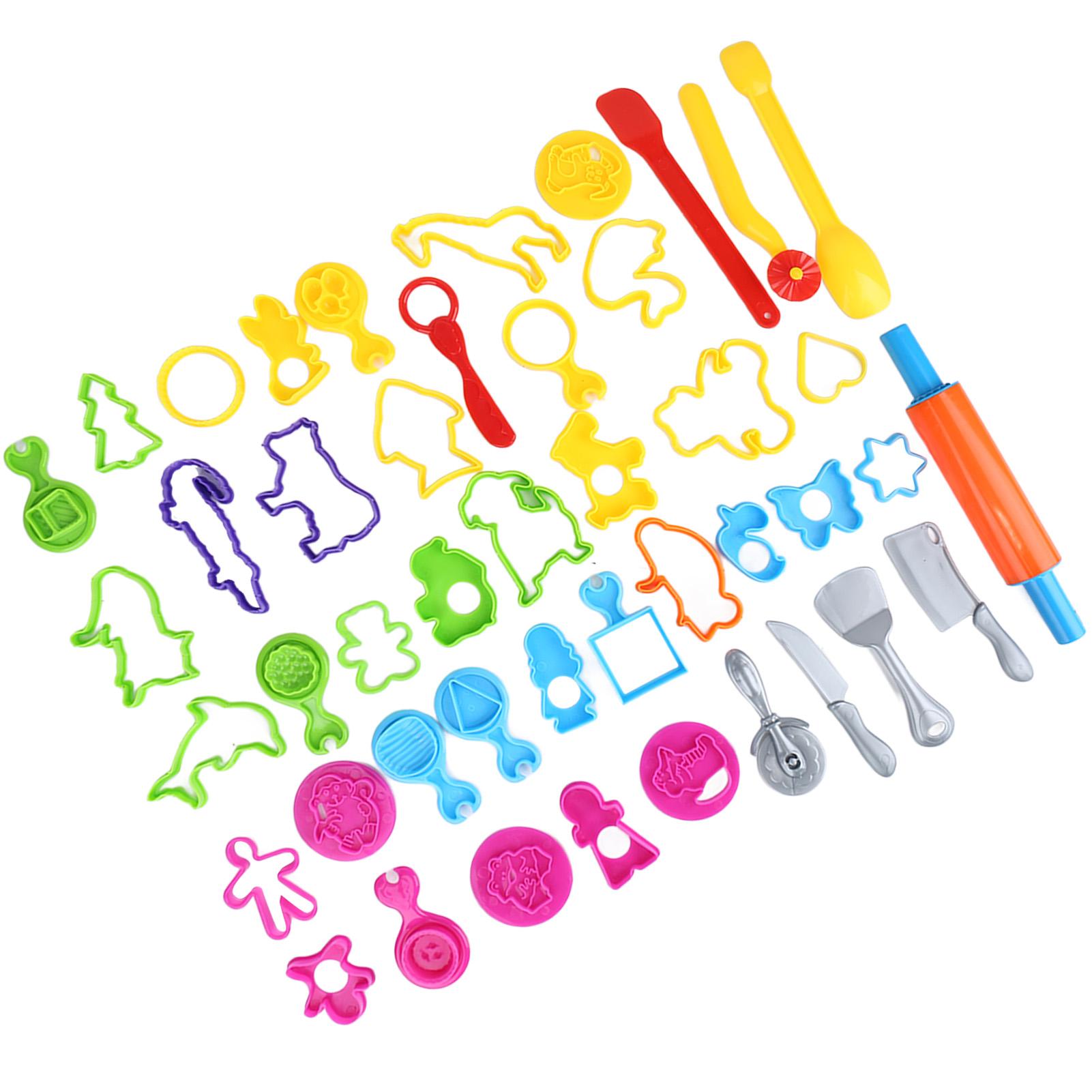 

Набор инструментов для теста из 41 шт., насыщенные цвета, различные формы, набор пластиковых инструментов для теста для детей