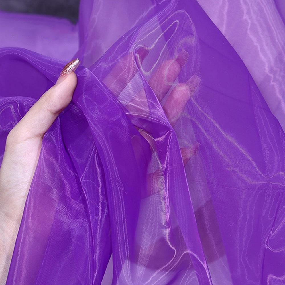 100X150cm Colorful Two-color Gradient Organza Mesh Fabric For Women Sewing Wedding Dress Home Textiles Patchwork Cloth Materials