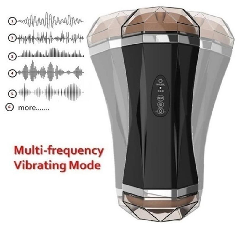 Usb Rechargeable Double Head 2 In 1 Airplane Cup Male Electric Masturbation Device Real Vagina Adult Product Sex Exercise 18+