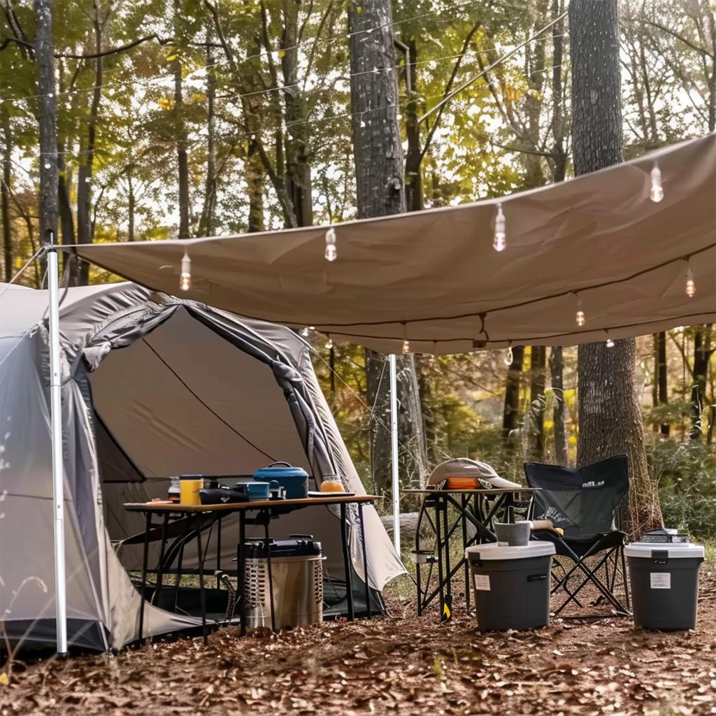 Alloy Aluminum Tent Pole Adjustable Camping Tarp Poles Telescoping Portable Lightweight Support Rods for Shelter Canopy Awning