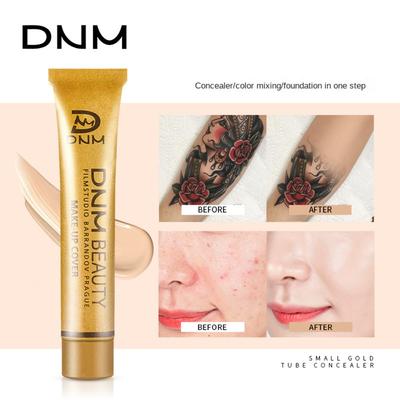 DNM Small Gold Tube Concealer Foundation Cream Concealer for Acne Marks and Dark Circles