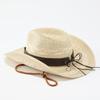 Ethnic style western cowboy straw hat women's summer outdoor mountaineering shading sun protection hat big head circumference big brim sun hat