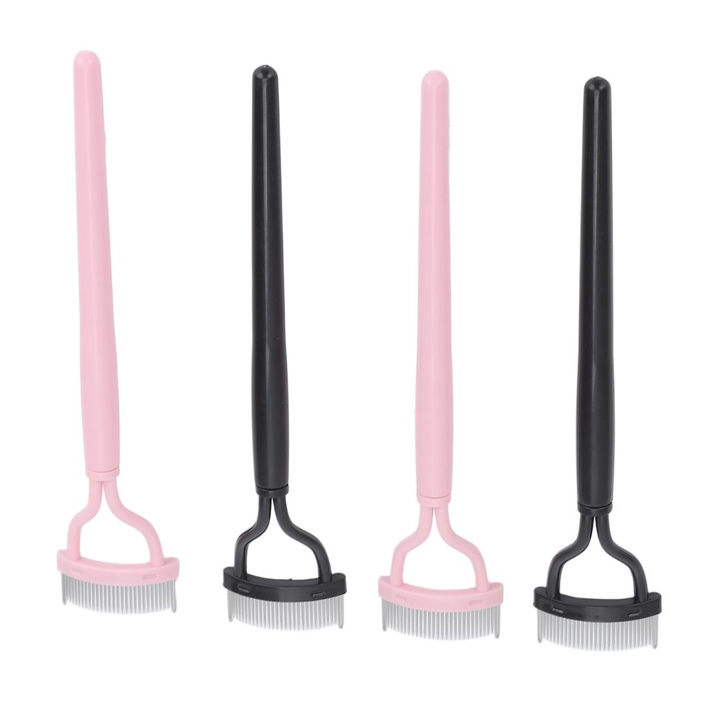 Eyelash Separator Stainless Steel Teeth Portable Cosmetic Brush Mascara Lash Definer with Comb Cover 4pcs