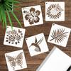 50pcs/set Floral Series DIY Painting Stencil Set Hollow Reusable Painting Templates PET Washable Spray Painting Stencils