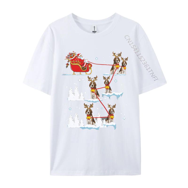 

Beagle Christmas Santa Riding Beagle Tshirt Premium Cotton Oversized Men Tee Shirts Luxury Man ONeck Clothes S