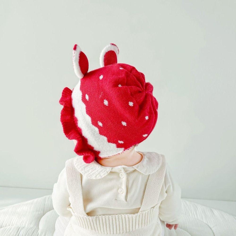 Rabbit Ear Infant Beanie Hats Solid Color Kids Pullover Cap Fashion Baby Knitted Hat Outdoor
