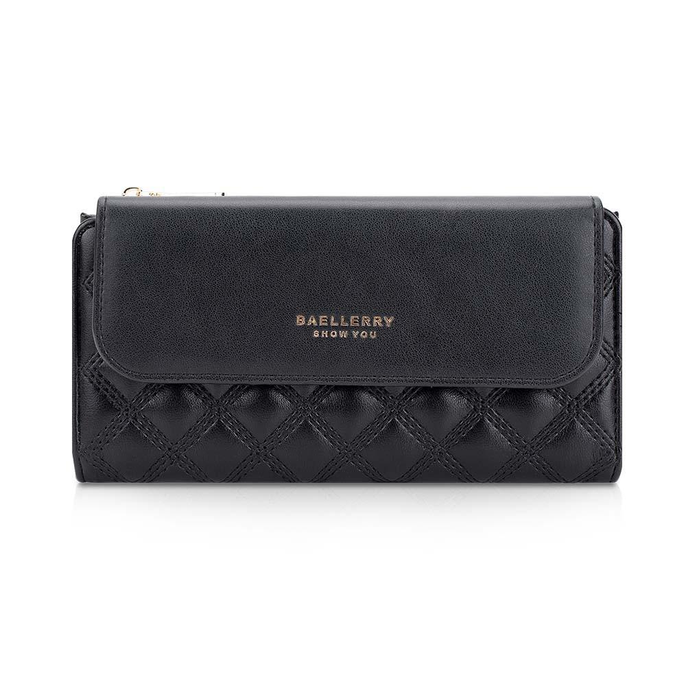 Designer Long Wallet For Ladies With Quilted Pattern And Antitheft Features For Casual Outings