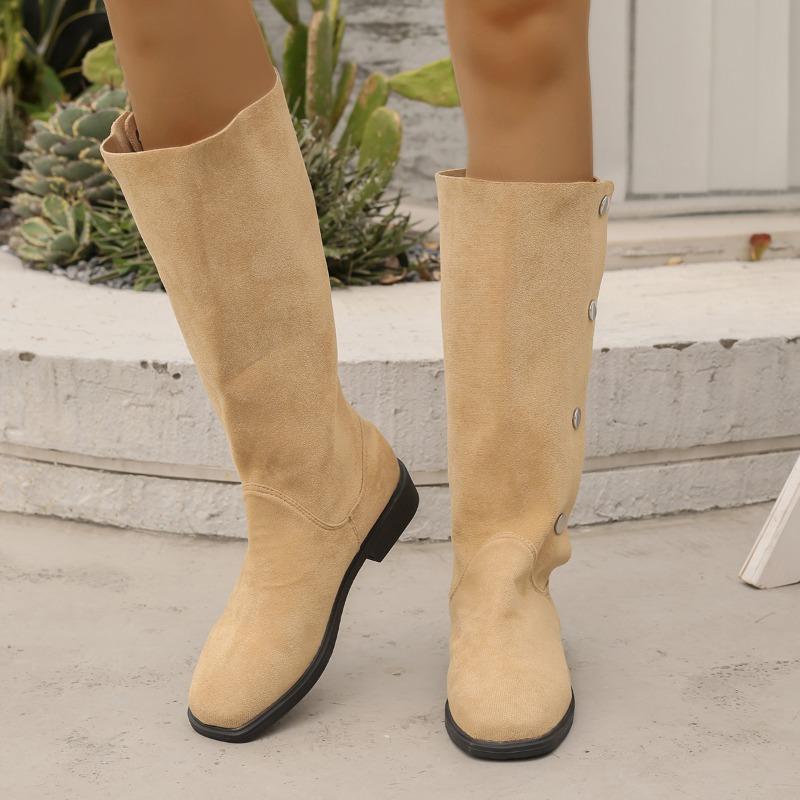 Fashion Classics Women's  Style Versatile English Style Boots Hot Fashion Pointed Toe Lightweight Boots Slip-resistant Shoes Long Boots