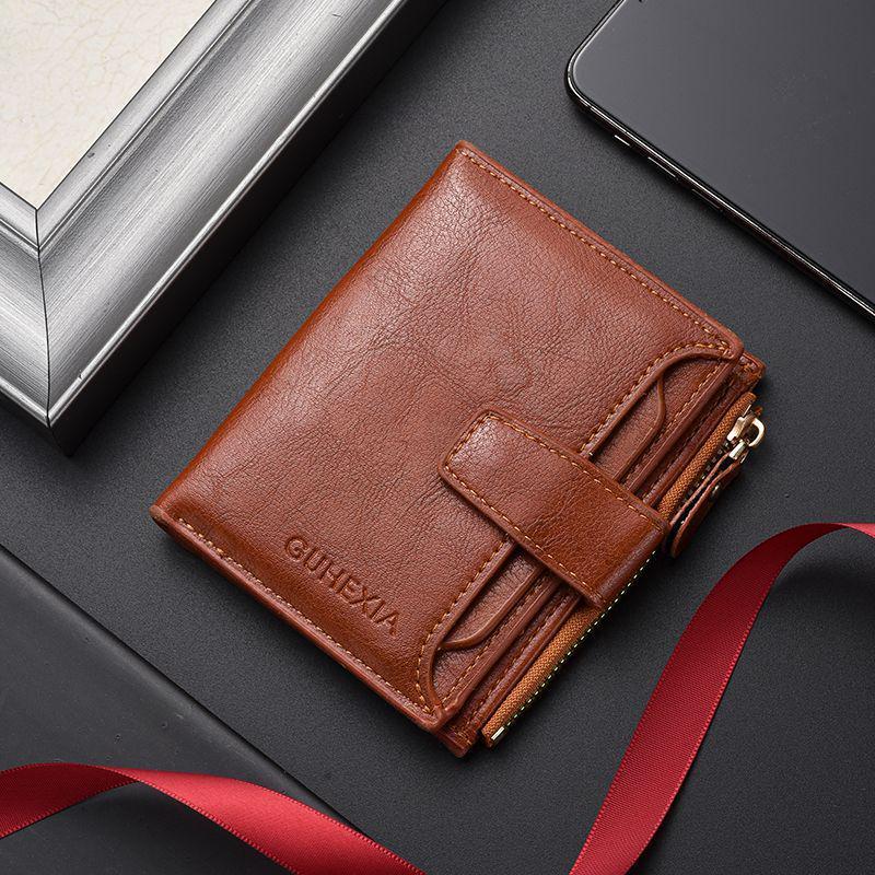 

Мужской короткий кошелек в стиле ретро: Многофункциональный, Вместительный Картхолдер и Чехол для Водительского Удостоверения 12.8*9.8cm