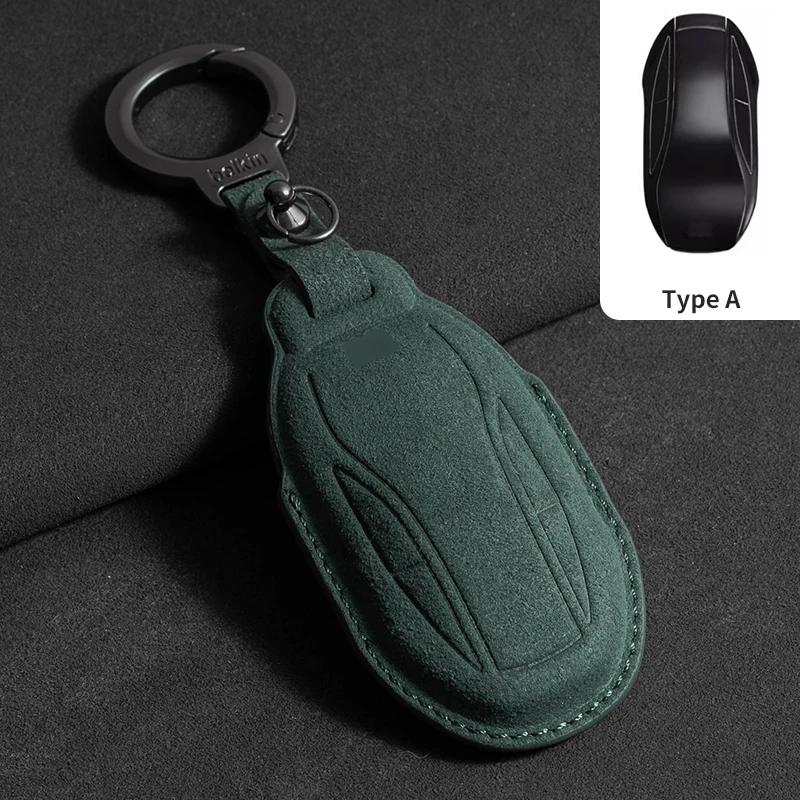 Interior Mouldings Leather Car Remote Key Case Cover for IM 2022 L7 2023 LS6 2023 LS7 Auto Key Fob Shell Suede Leather Keychain