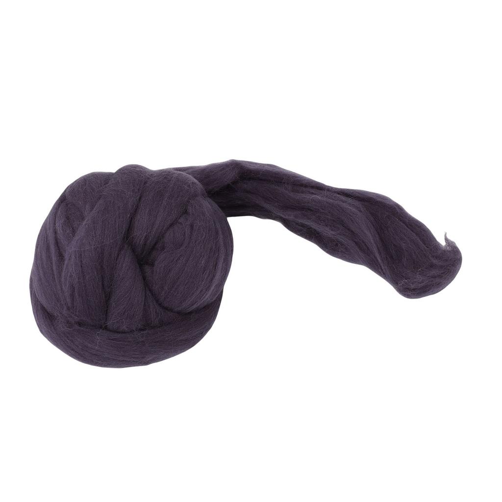 Wool Roving 200g Dark Gray Soft Wool Roving Yarn for Felting Blending Weaving Crafting