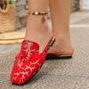 Fashion Leopard Women Flats Mules Shoes Spring 2025 Fad Slingback Slippers Designer New Flip Flops Ladies Casual Walking