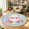 Christmas (81) Theme Circular Crystal Velvet Carpet Customized Name & Text Round Soft Floor Rug For Living Room Bedroom Decor