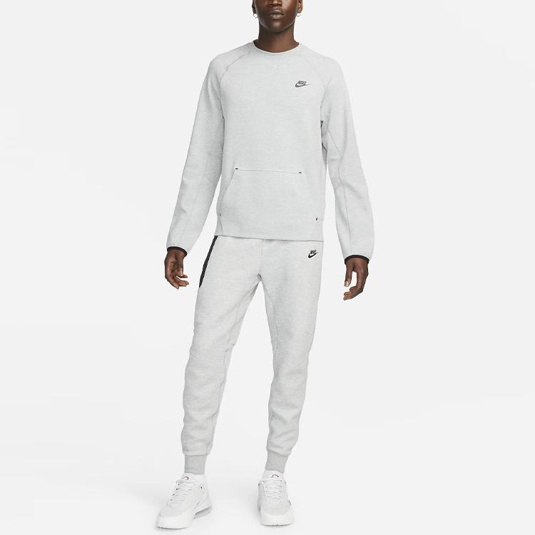 Nike Solid Logo Round Neck Long Sleeve Sweatshirt Men sweatshirt Light-Gray FD0746-063