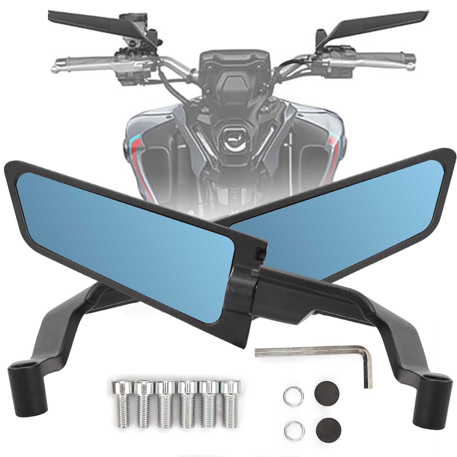 

RACEAST Мотоциклетное Модернизированное Увеличенное Зеркало Заднего Вида Stealth Wing Регулируемое Вращающееся Боковое Левое и Правое Совместимое с Super Duke Evo и Многими Другими